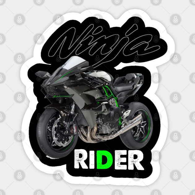 Kawasaki Ninja h2r Ninja Rider New Designed Sticker by Farhan S